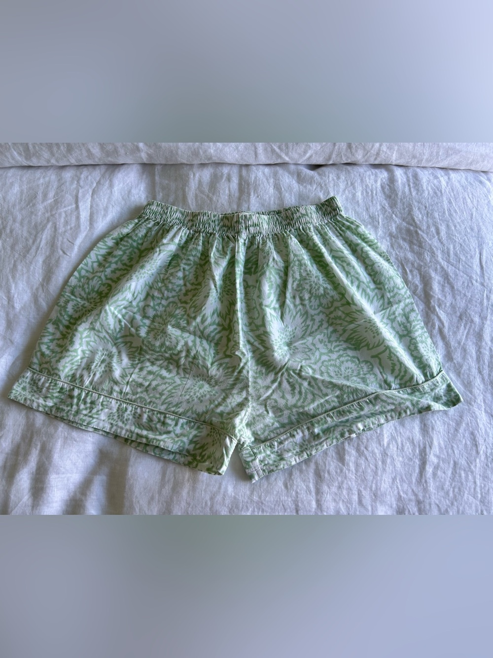 Darling Mint Green Floral Elastic-Waist Women’s Shorts